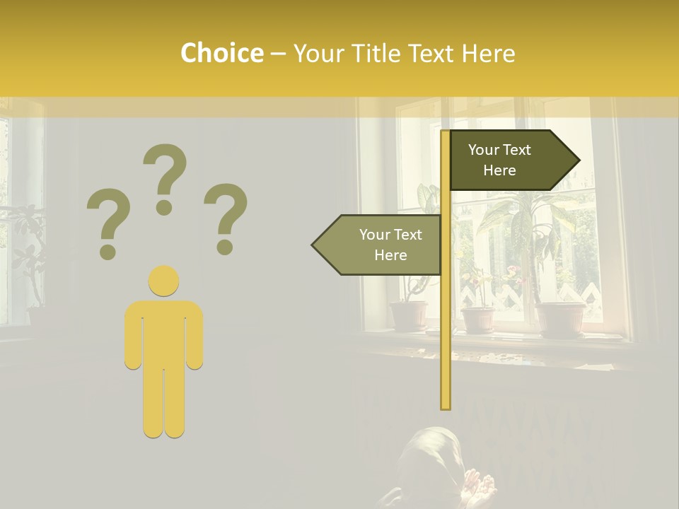 A Woman Sitting On The Floor In Front Of A Window PowerPoint Template