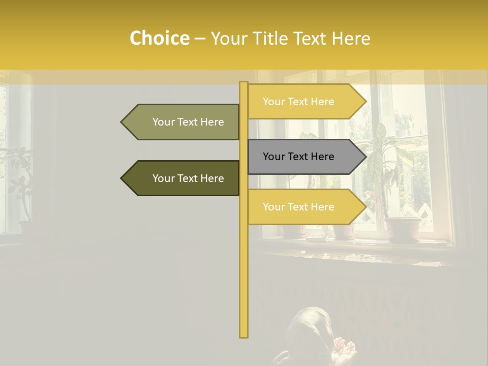 A Woman Sitting On The Floor In Front Of A Window PowerPoint Template
