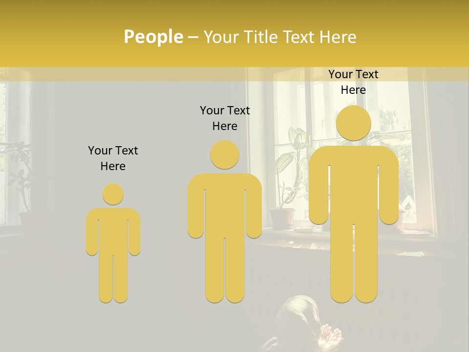 A Woman Sitting On The Floor In Front Of A Window PowerPoint Template