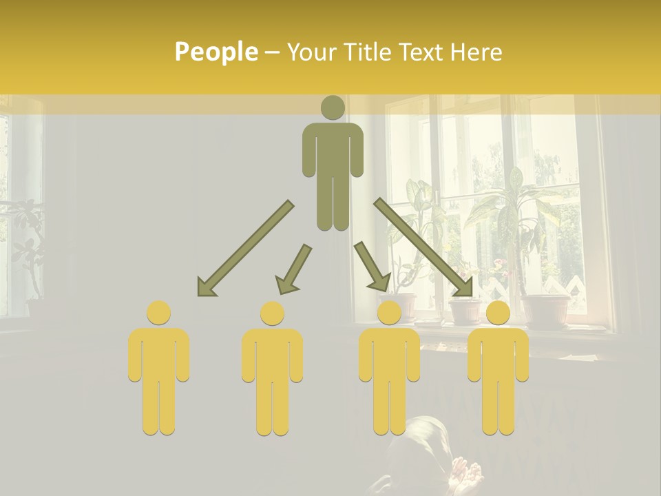 A Woman Sitting On The Floor In Front Of A Window PowerPoint Template