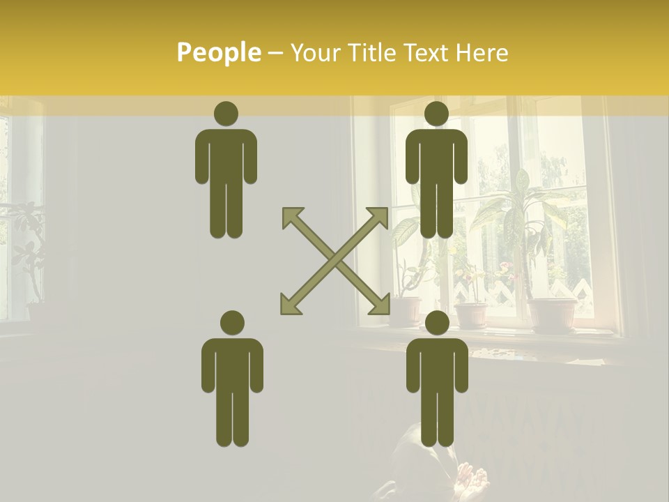 A Woman Sitting On The Floor In Front Of A Window PowerPoint Template