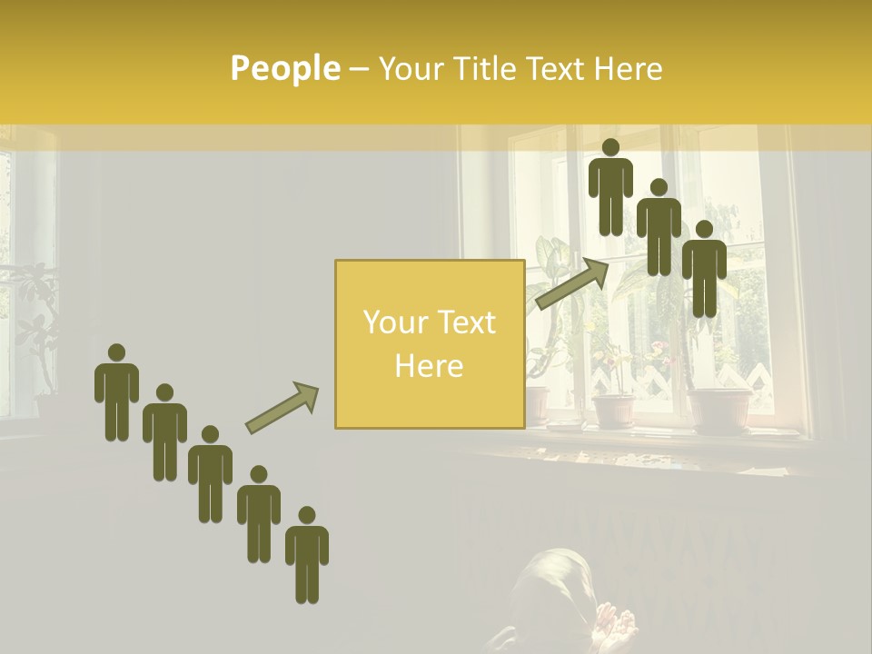 A Woman Sitting On The Floor In Front Of A Window PowerPoint Template