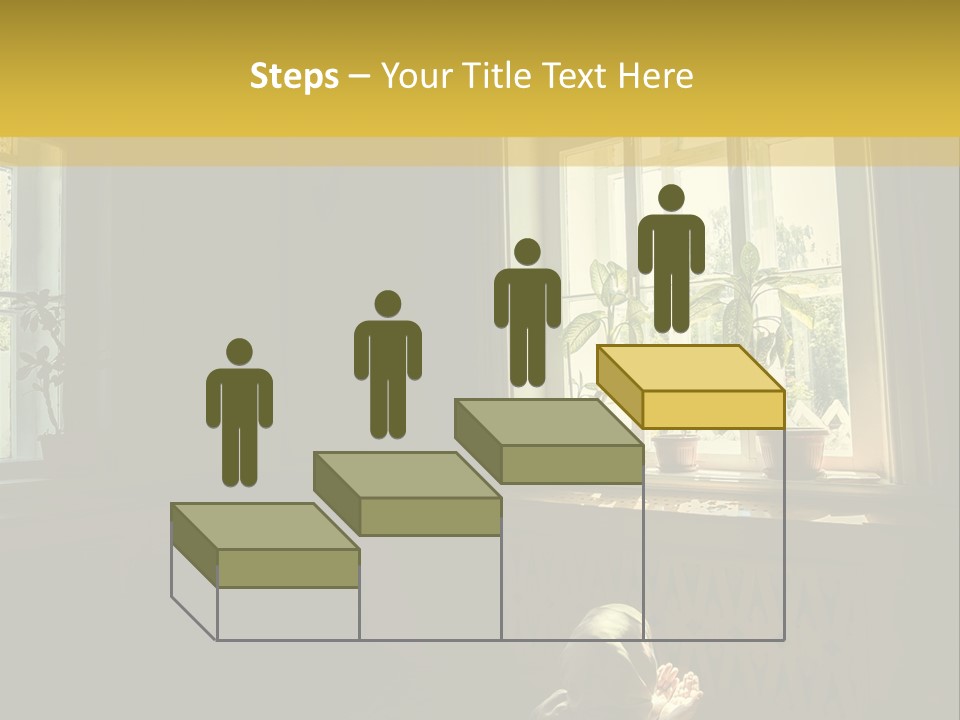 A Woman Sitting On The Floor In Front Of A Window PowerPoint Template