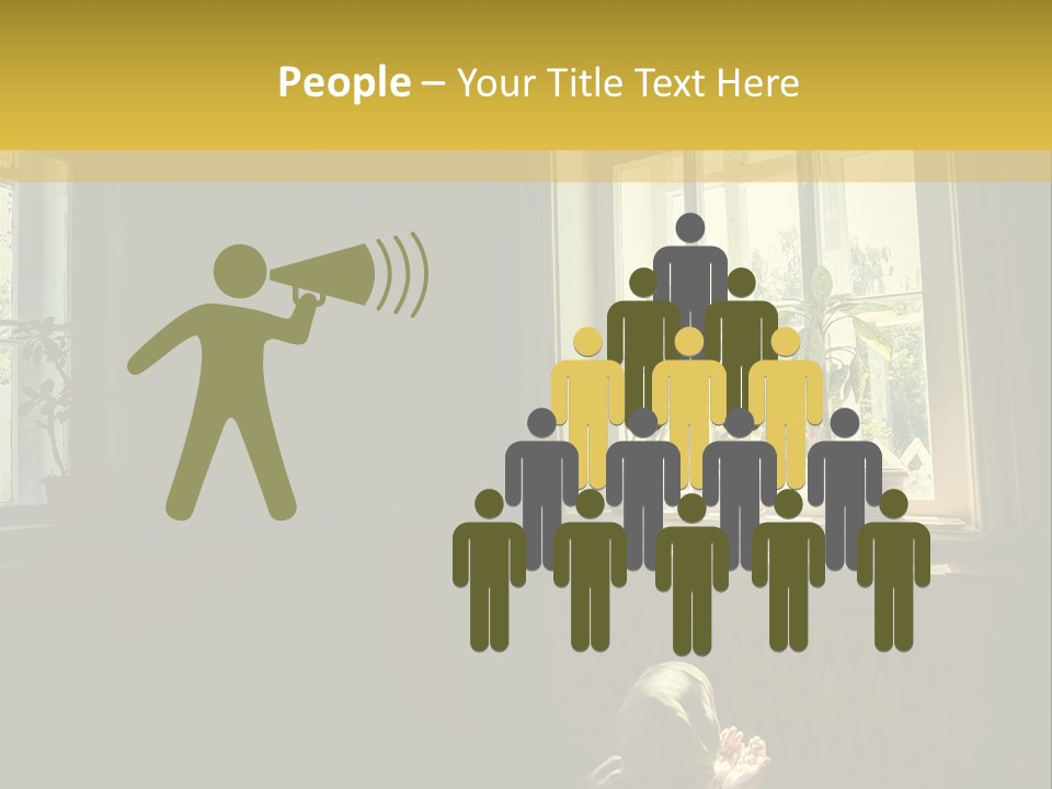 A Woman Sitting On The Floor In Front Of A Window PowerPoint Template