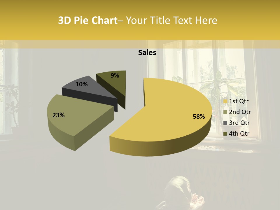 A Woman Sitting On The Floor In Front Of A Window PowerPoint Template