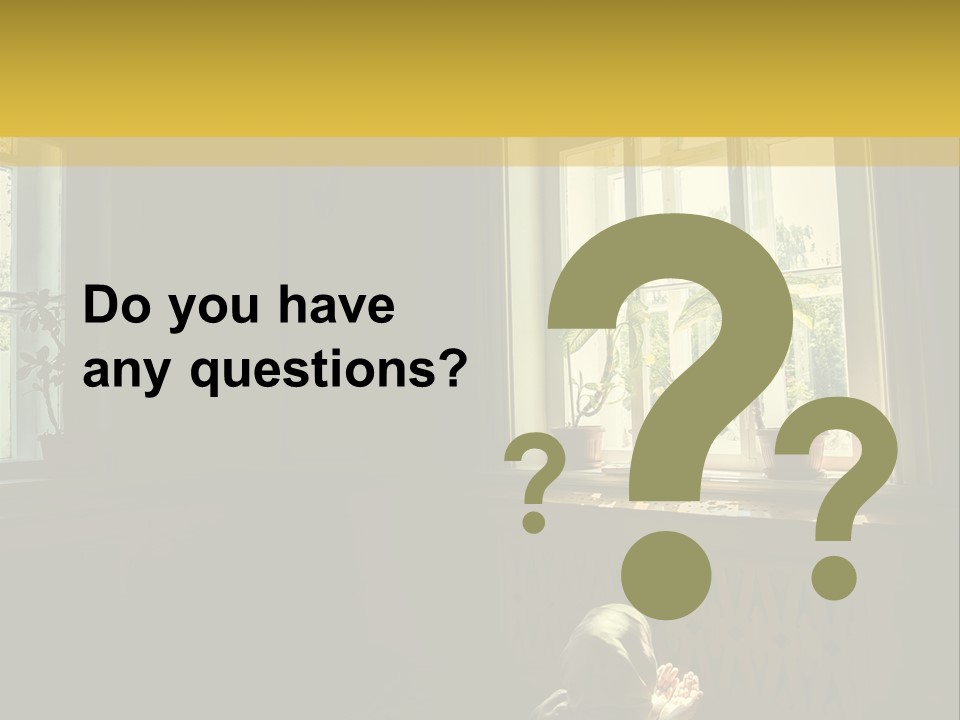 A Woman Sitting On The Floor In Front Of A Window PowerPoint Template