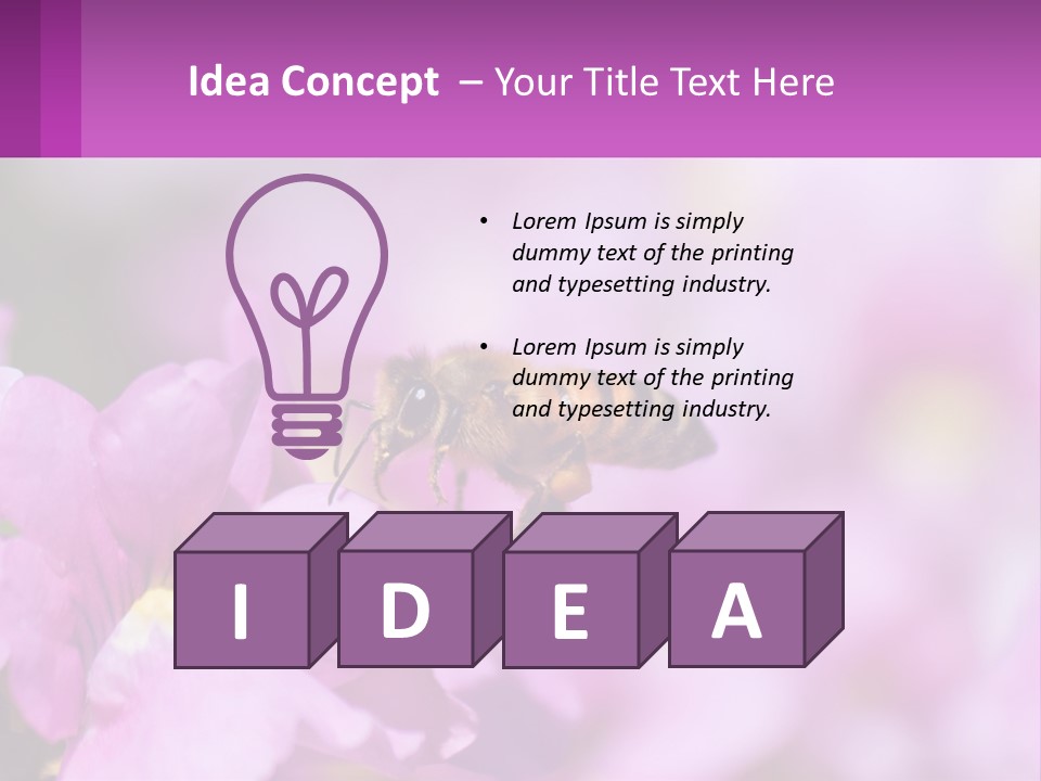 A Bee On A Flower Powerpoint Template PowerPoint Template