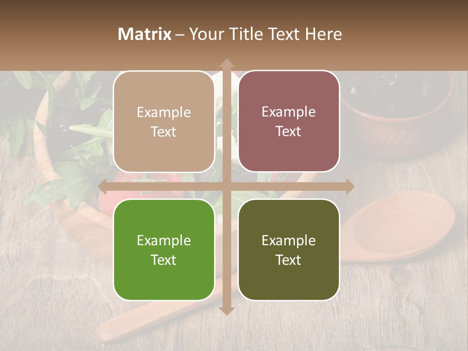 A Wooden Bowl Filled With A Salad Next To A Wooden Spoon PowerPoint Template