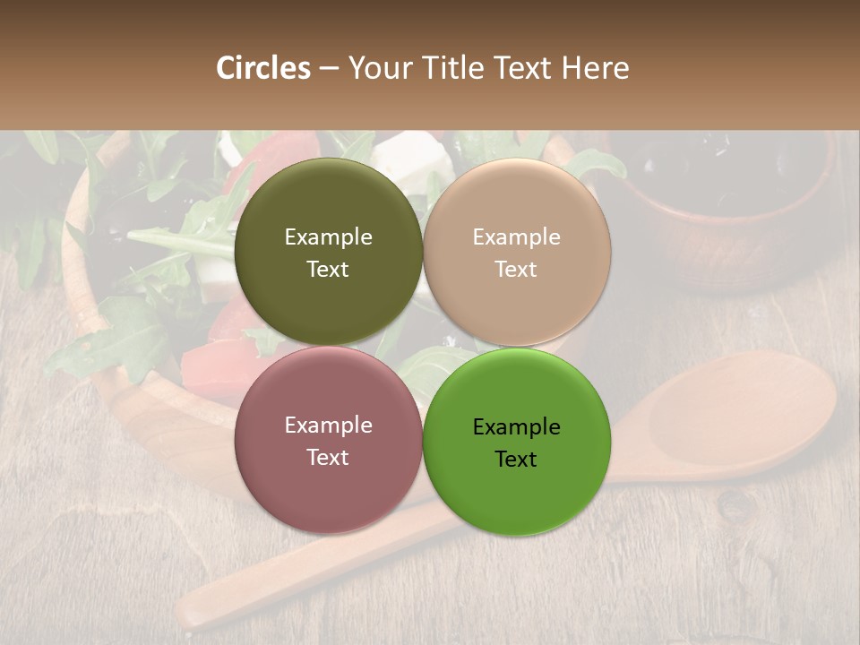 A Wooden Bowl Filled With A Salad Next To A Wooden Spoon PowerPoint Template