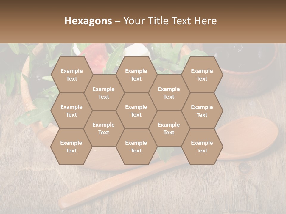 A Wooden Bowl Filled With A Salad Next To A Wooden Spoon PowerPoint Template