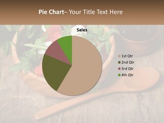 A Wooden Bowl Filled With A Salad Next To A Wooden Spoon PowerPoint Template