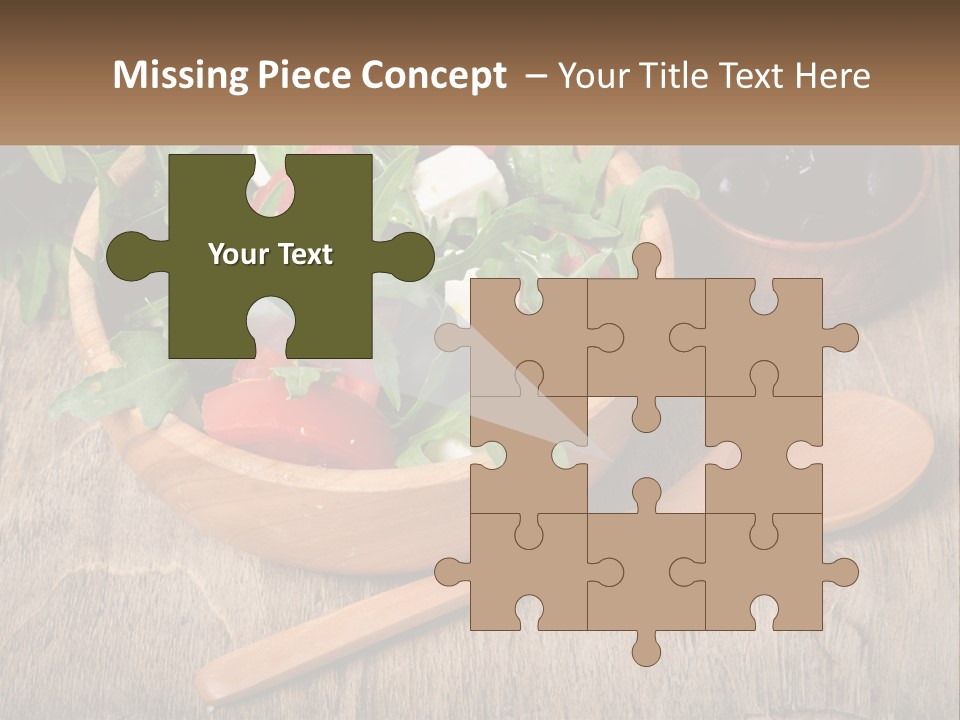 A Wooden Bowl Filled With A Salad Next To A Wooden Spoon PowerPoint Template