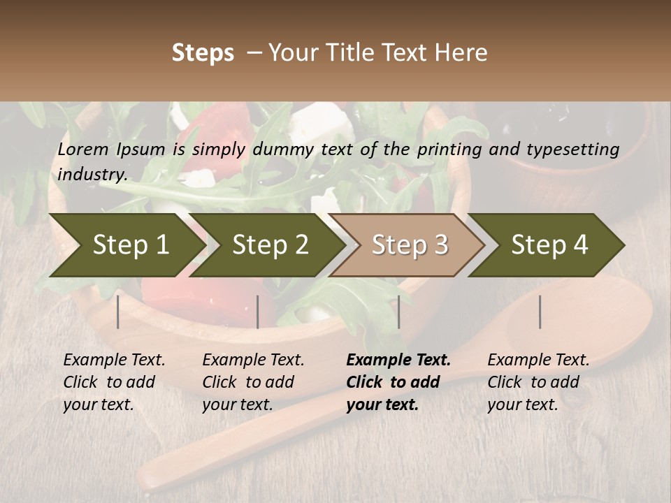 A Wooden Bowl Filled With A Salad Next To A Wooden Spoon PowerPoint Template