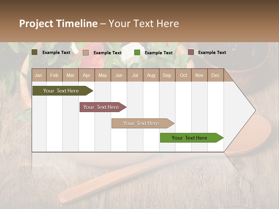 A Wooden Bowl Filled With A Salad Next To A Wooden Spoon PowerPoint Template