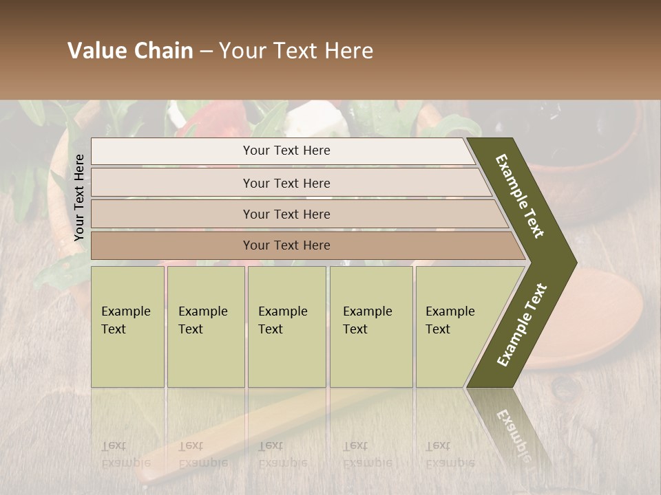A Wooden Bowl Filled With A Salad Next To A Wooden Spoon PowerPoint Template