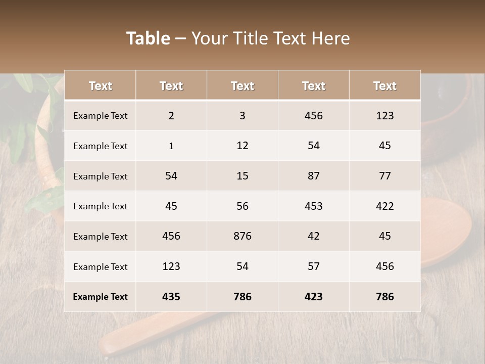 A Wooden Bowl Filled With A Salad Next To A Wooden Spoon PowerPoint Template
