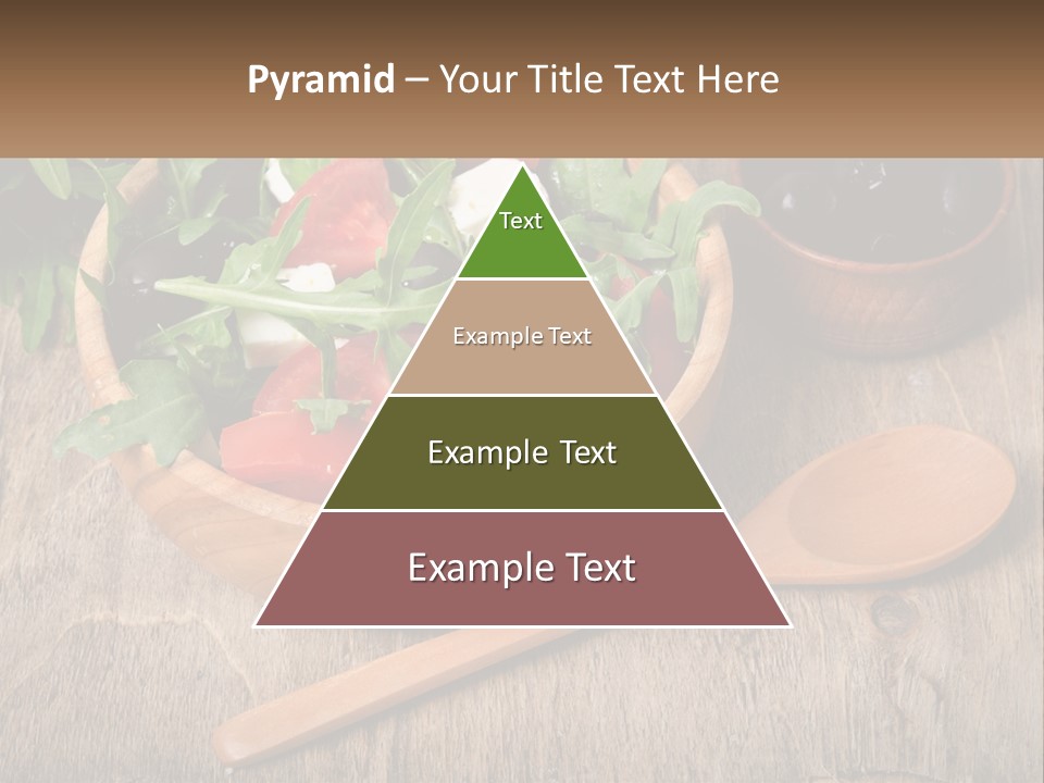 A Wooden Bowl Filled With A Salad Next To A Wooden Spoon PowerPoint Template