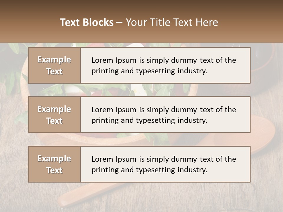 A Wooden Bowl Filled With A Salad Next To A Wooden Spoon PowerPoint Template