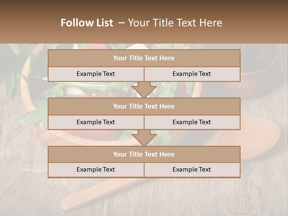 A Wooden Bowl Filled With A Salad Next To A Wooden Spoon PowerPoint Template