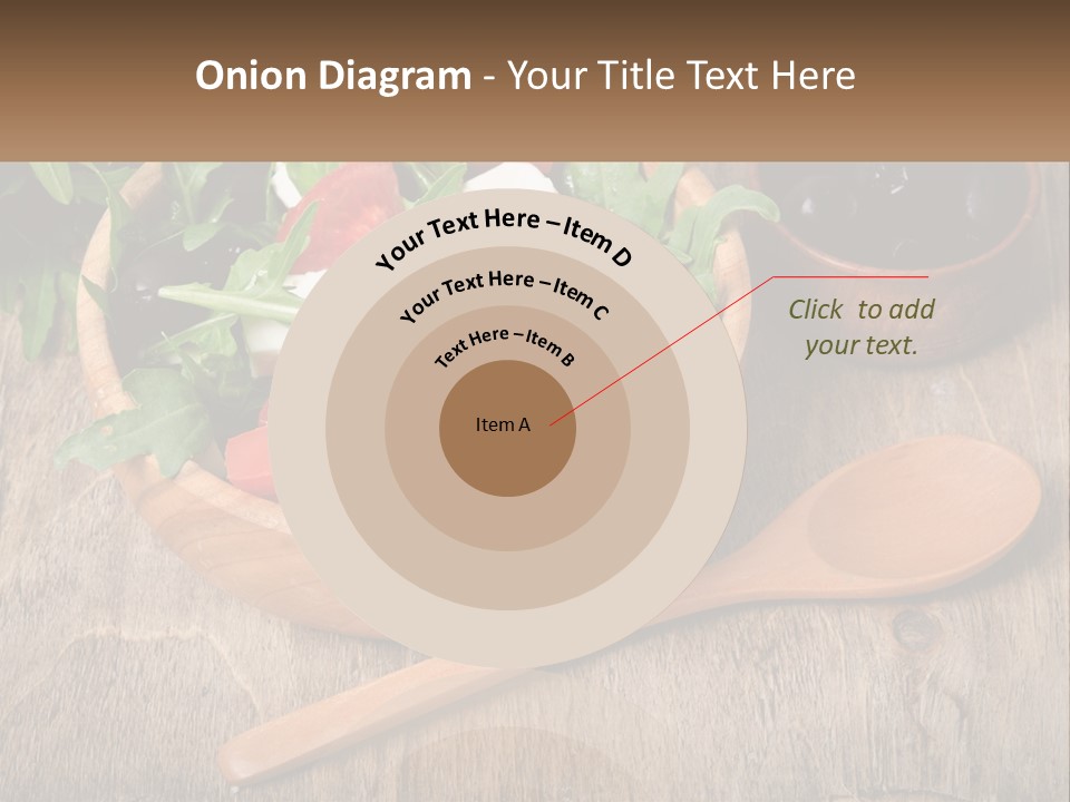 A Wooden Bowl Filled With A Salad Next To A Wooden Spoon PowerPoint Template