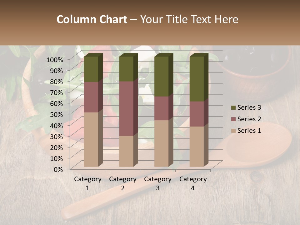 A Wooden Bowl Filled With A Salad Next To A Wooden Spoon PowerPoint Template