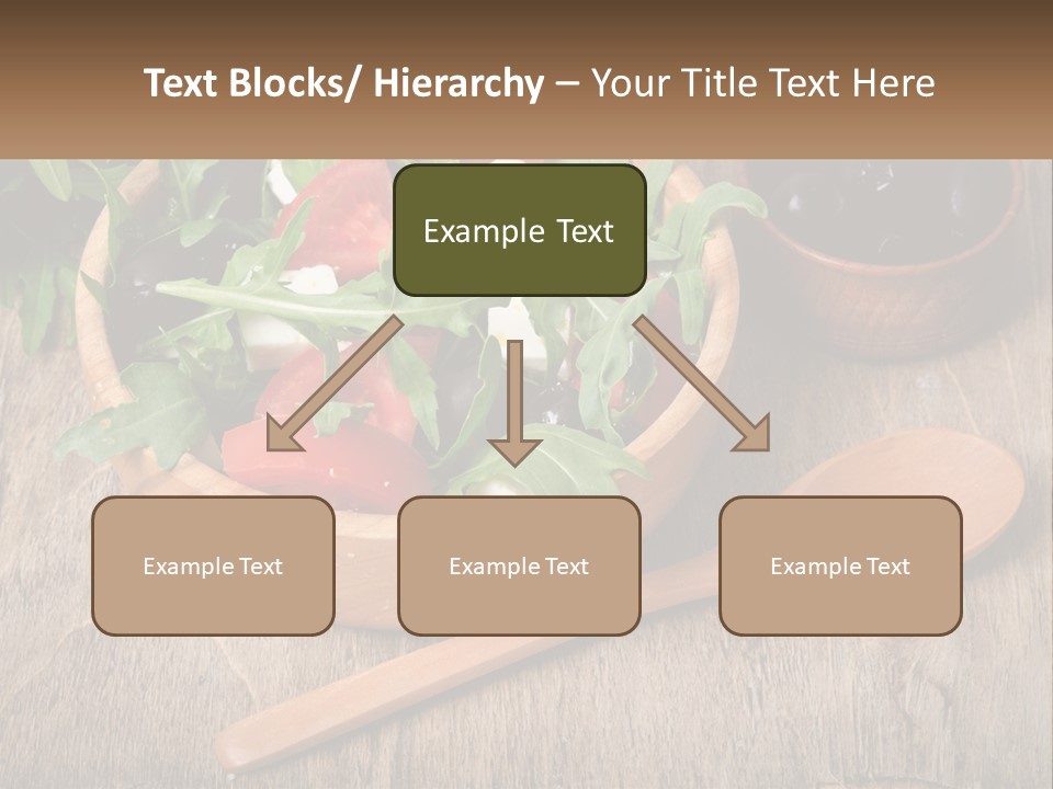 A Wooden Bowl Filled With A Salad Next To A Wooden Spoon PowerPoint Template