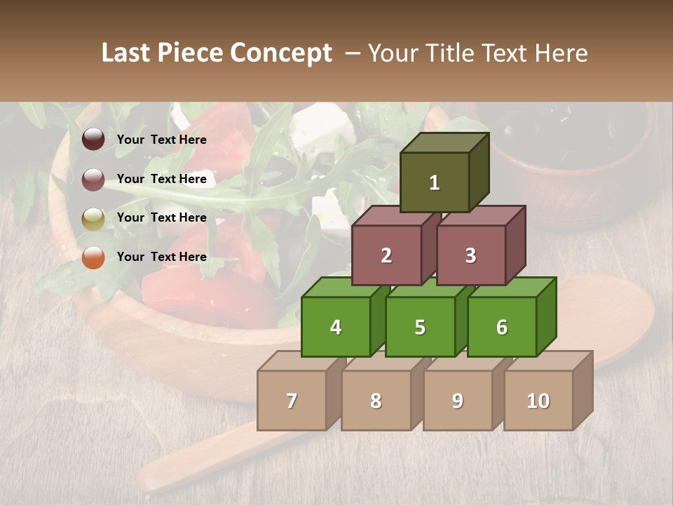 A Wooden Bowl Filled With A Salad Next To A Wooden Spoon PowerPoint Template