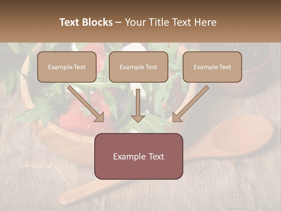 A Wooden Bowl Filled With A Salad Next To A Wooden Spoon PowerPoint Template