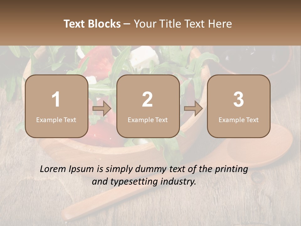 A Wooden Bowl Filled With A Salad Next To A Wooden Spoon PowerPoint Template