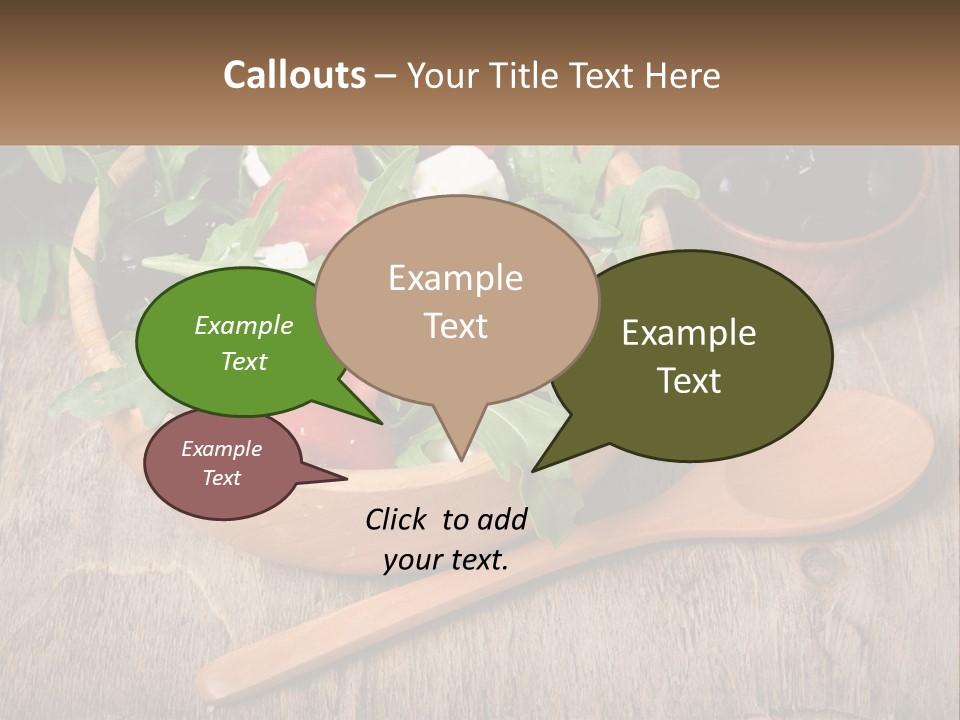 A Wooden Bowl Filled With A Salad Next To A Wooden Spoon PowerPoint Template