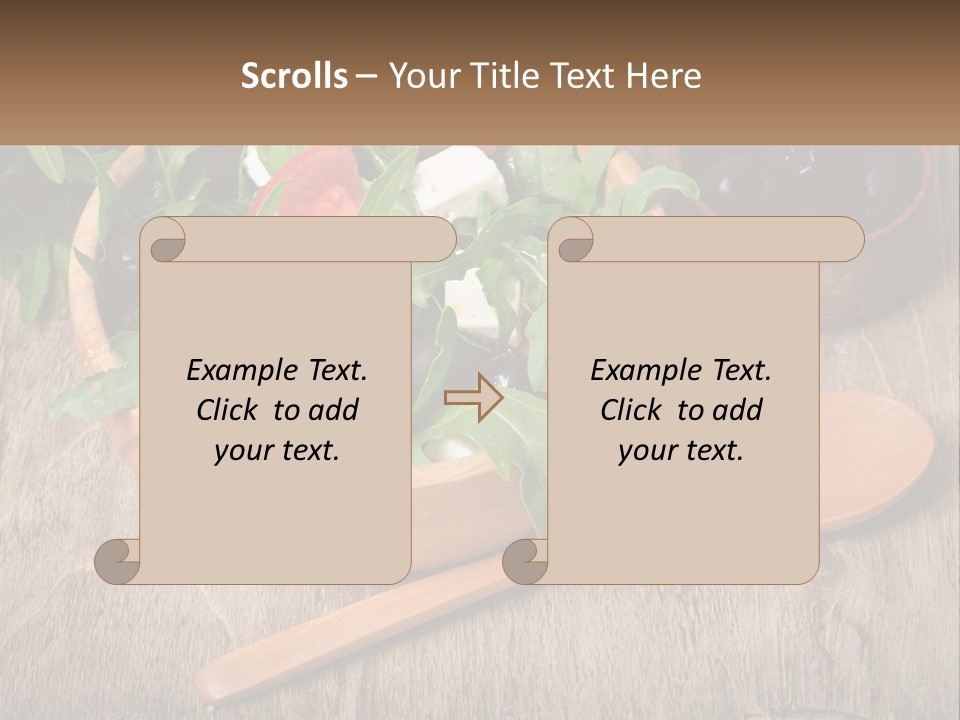 A Wooden Bowl Filled With A Salad Next To A Wooden Spoon PowerPoint Template