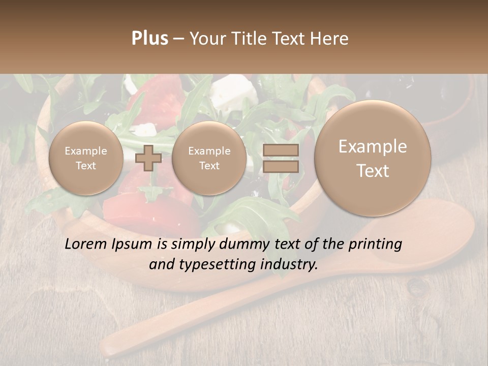 A Wooden Bowl Filled With A Salad Next To A Wooden Spoon PowerPoint Template