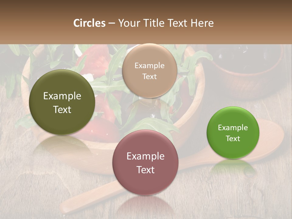 A Wooden Bowl Filled With A Salad Next To A Wooden Spoon PowerPoint Template