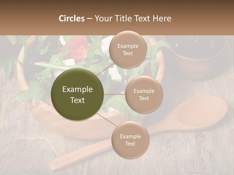 A Wooden Bowl Filled With A Salad Next To A Wooden Spoon PowerPoint Template