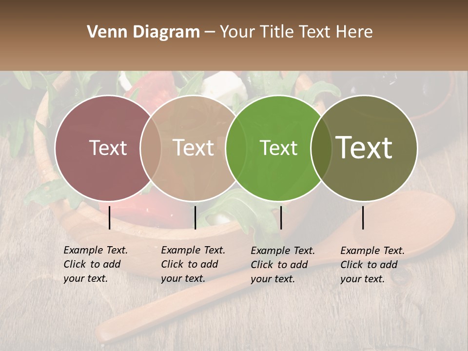 A Wooden Bowl Filled With A Salad Next To A Wooden Spoon PowerPoint Template