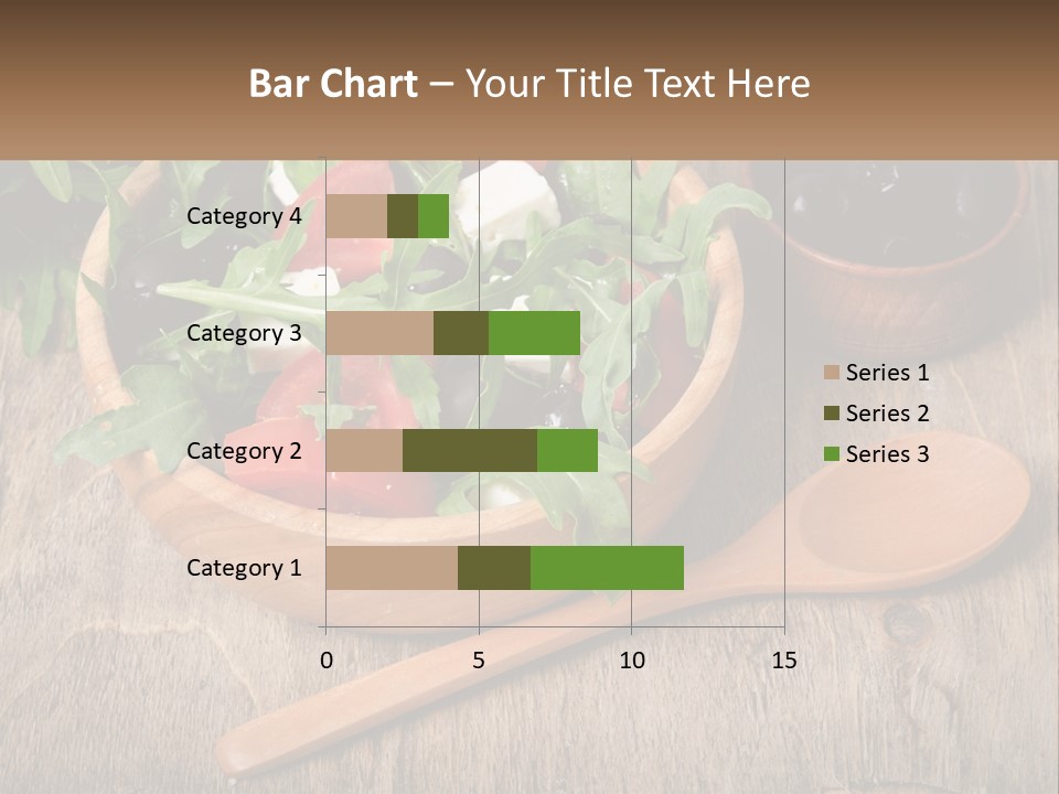 A Wooden Bowl Filled With A Salad Next To A Wooden Spoon PowerPoint Template