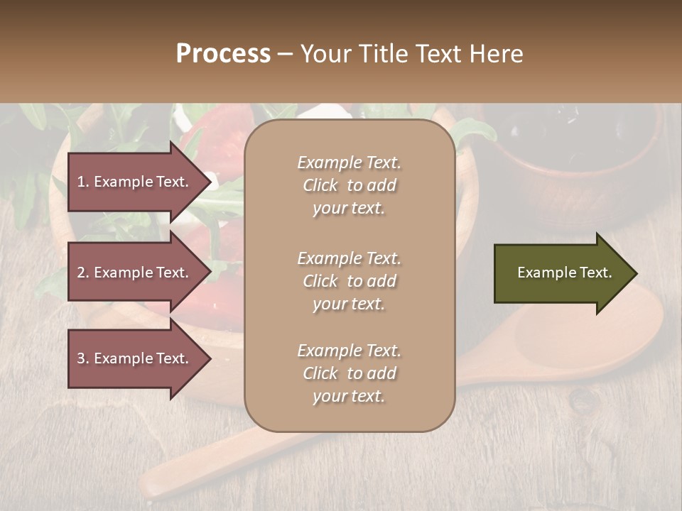 A Wooden Bowl Filled With A Salad Next To A Wooden Spoon PowerPoint Template