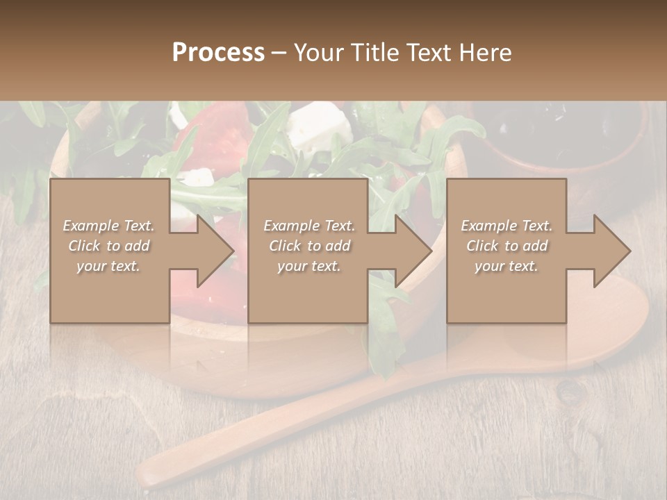 A Wooden Bowl Filled With A Salad Next To A Wooden Spoon PowerPoint Template