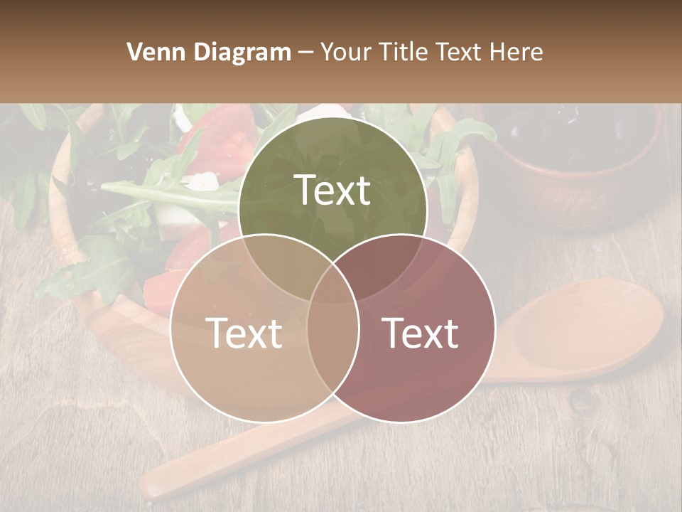 A Wooden Bowl Filled With A Salad Next To A Wooden Spoon PowerPoint Template