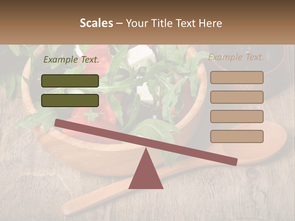 A Wooden Bowl Filled With A Salad Next To A Wooden Spoon PowerPoint Template