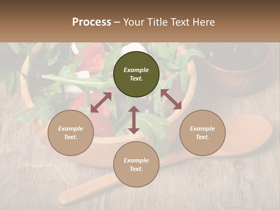 A Wooden Bowl Filled With A Salad Next To A Wooden Spoon PowerPoint Template