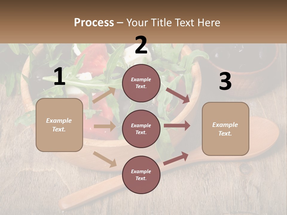A Wooden Bowl Filled With A Salad Next To A Wooden Spoon PowerPoint Template