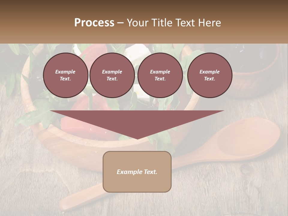 A Wooden Bowl Filled With A Salad Next To A Wooden Spoon PowerPoint Template