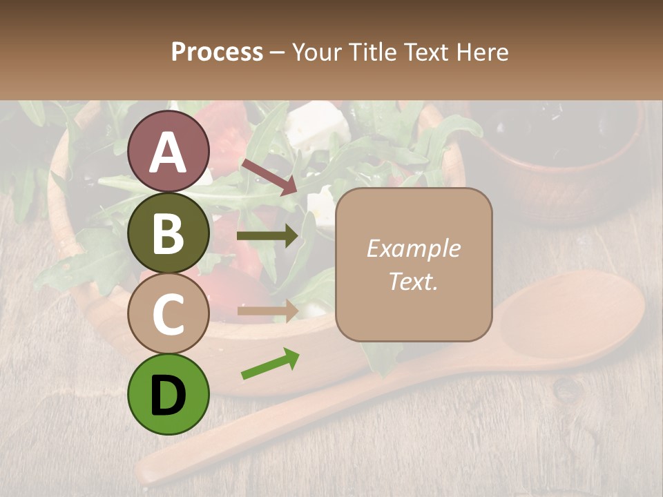 A Wooden Bowl Filled With A Salad Next To A Wooden Spoon PowerPoint Template