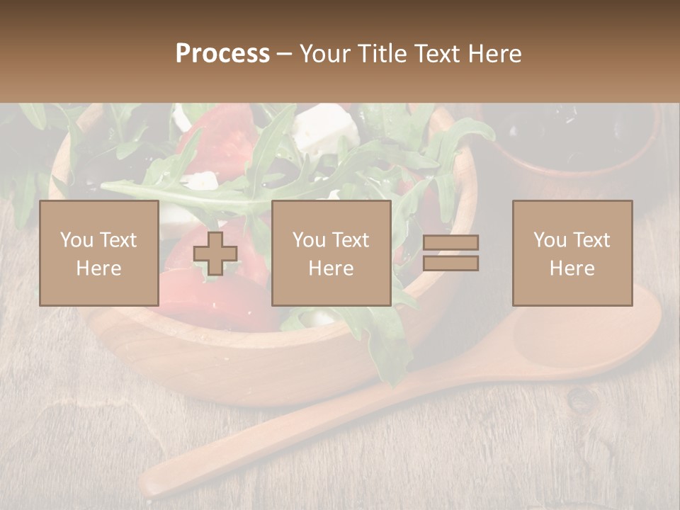 A Wooden Bowl Filled With A Salad Next To A Wooden Spoon PowerPoint Template