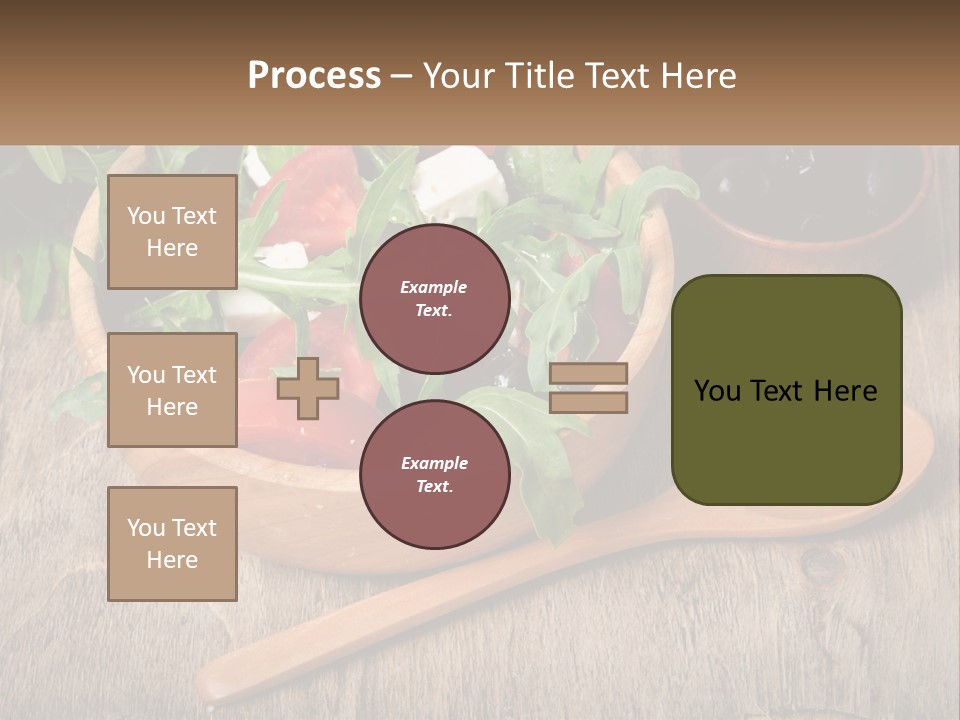 A Wooden Bowl Filled With A Salad Next To A Wooden Spoon PowerPoint Template