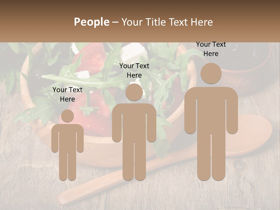 A Wooden Bowl Filled With A Salad Next To A Wooden Spoon PowerPoint Template