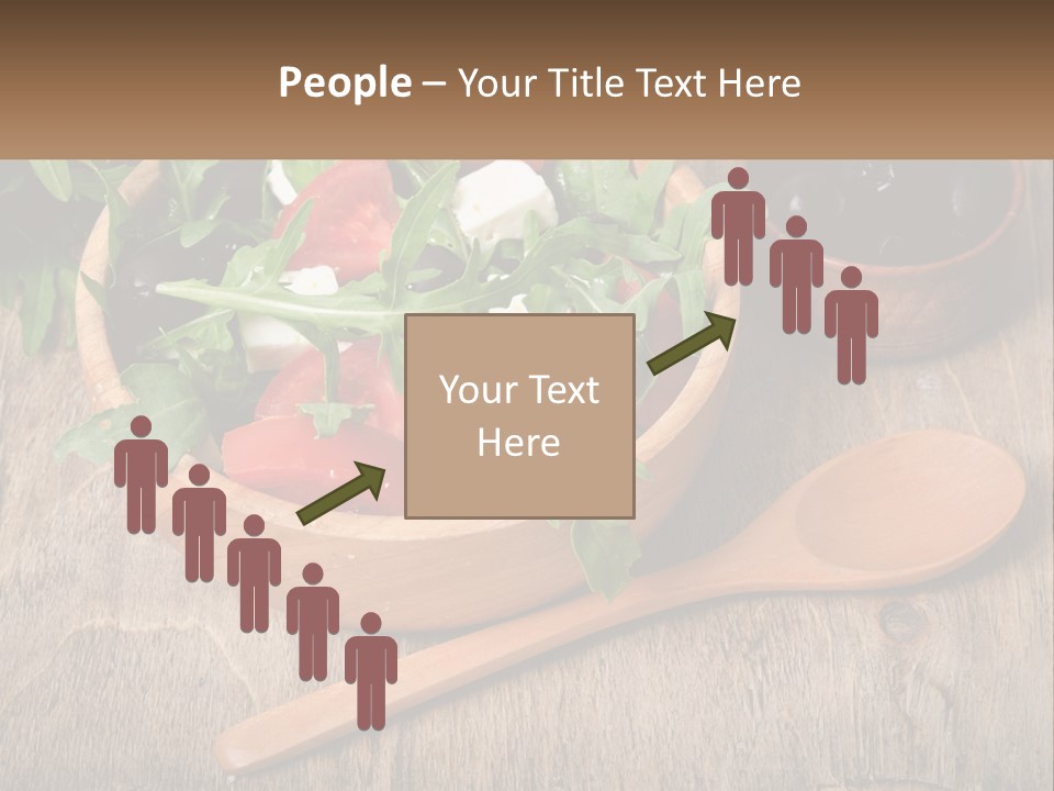 A Wooden Bowl Filled With A Salad Next To A Wooden Spoon PowerPoint Template