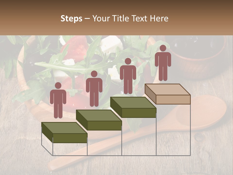A Wooden Bowl Filled With A Salad Next To A Wooden Spoon PowerPoint Template
