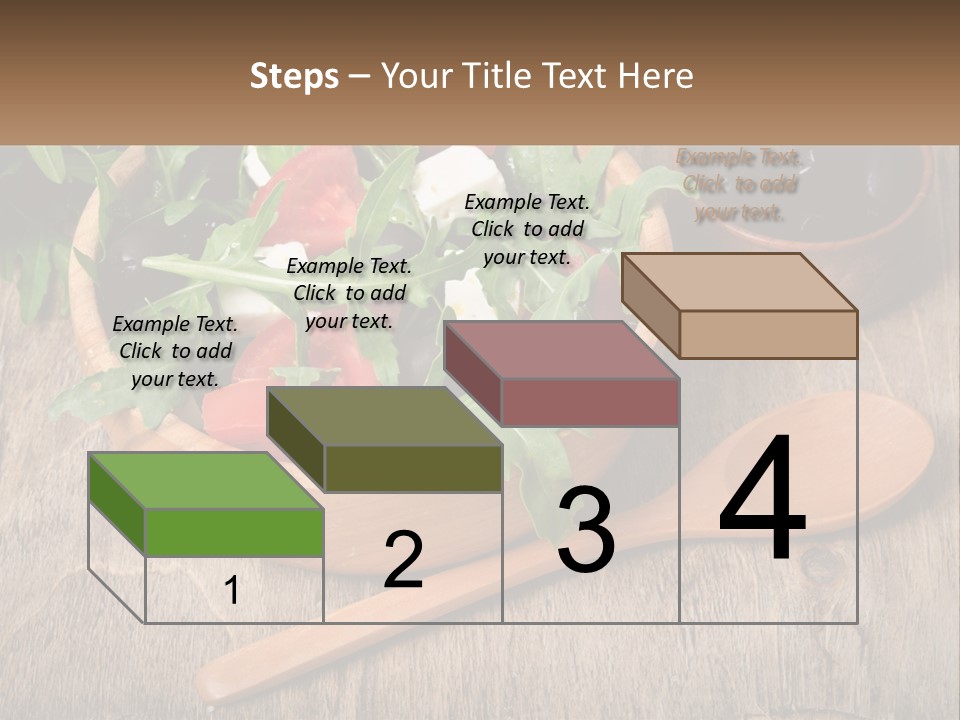 A Wooden Bowl Filled With A Salad Next To A Wooden Spoon PowerPoint Template